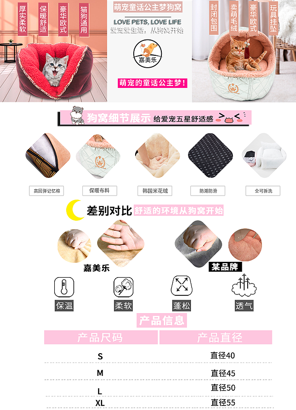 猫狗通用欧式豪华狗窝