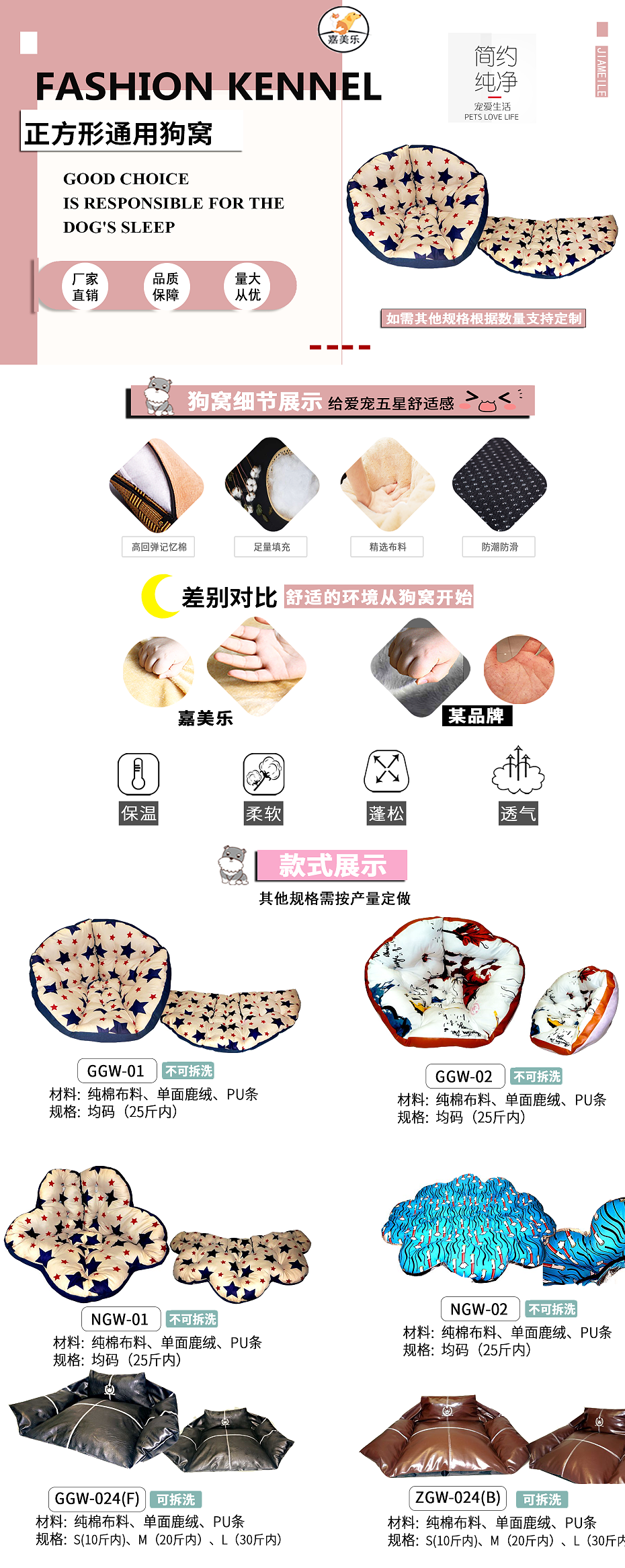 多边形半包式狗窝
